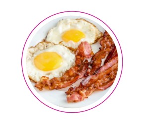 3 ägg och bacon 